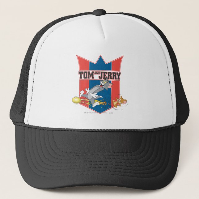 Tom and Jerry Soccer (Football) 7 Trucker Hat (Front)