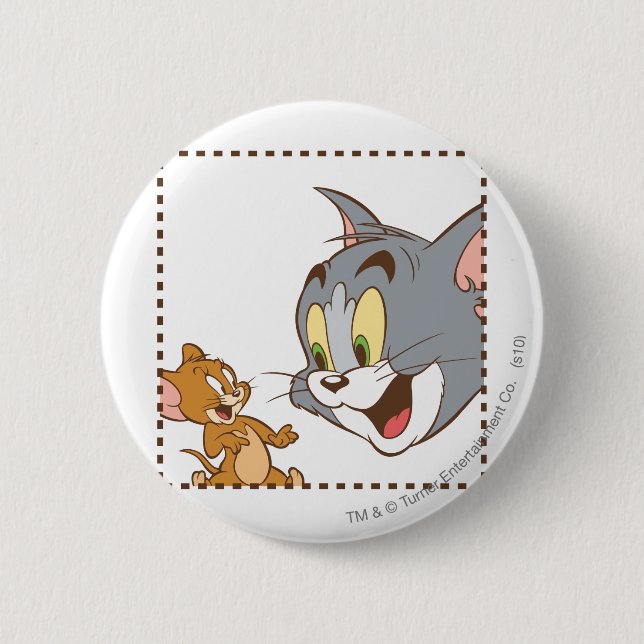 Tom and Jerry Stamp 6 Cm Round Badge (Front)