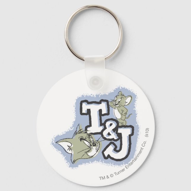 Tom and Jerry T&J Logo Key Ring (Front)