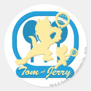 Tom and Jerry Tennis Stars 3 Classic Round Sticker