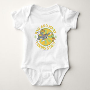 Tom and Jerry Tennis Stars 5 Baby Bodysuit