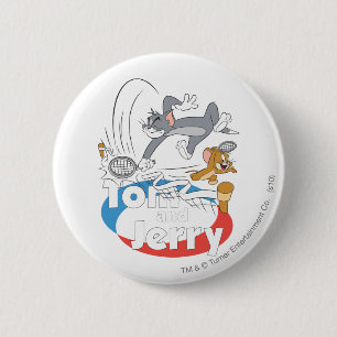 Tom and Jerry Tennis Stars 7 6 Cm Round Badge
