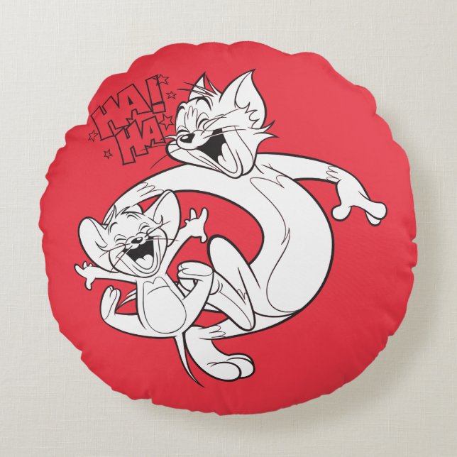 Tom And Jerry | Tom And Jerry Laughing Round Cushion (Front)