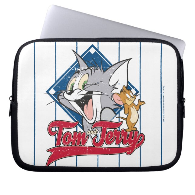 Tom And Jerry | Tom And Jerry On Baseball Diamond Laptop Sleeve (Front)
