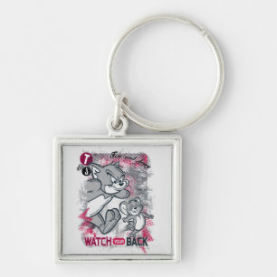 Tom and Jerry Watch Your Back Key Ring