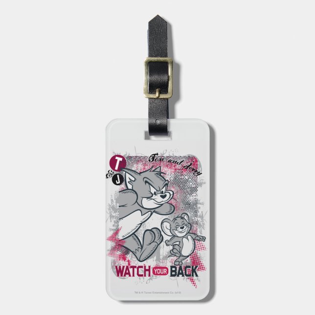 Tom and Jerry Watch Your Back Luggage Tag (Front Vertical)