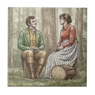Tom and Mary from "The Other Bennet Sister" Ceramic Tile
