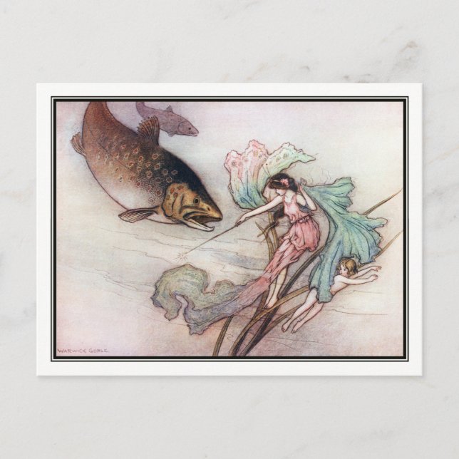 Tom and the Trout by Warwick Goble Postcard (Front)