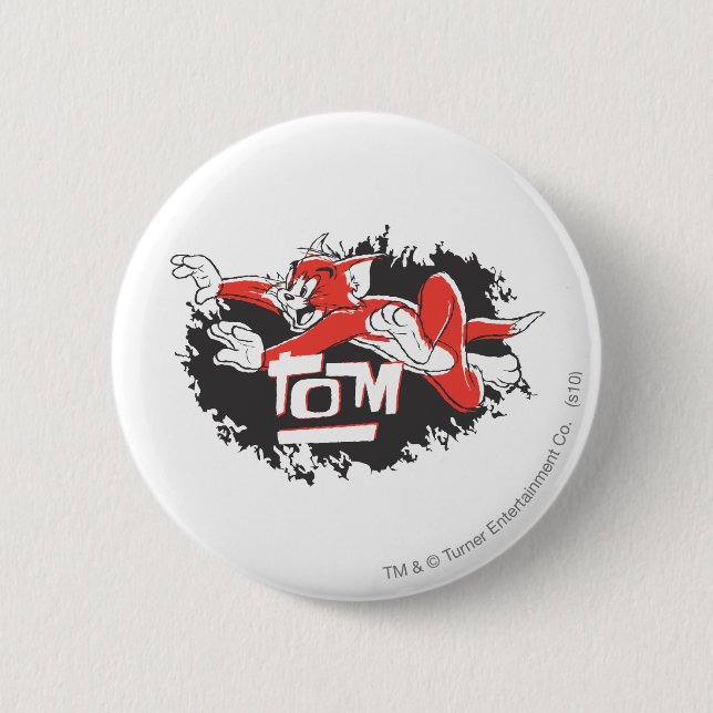 Tom Black and Red Logo 6 Cm Round Badge (Front)