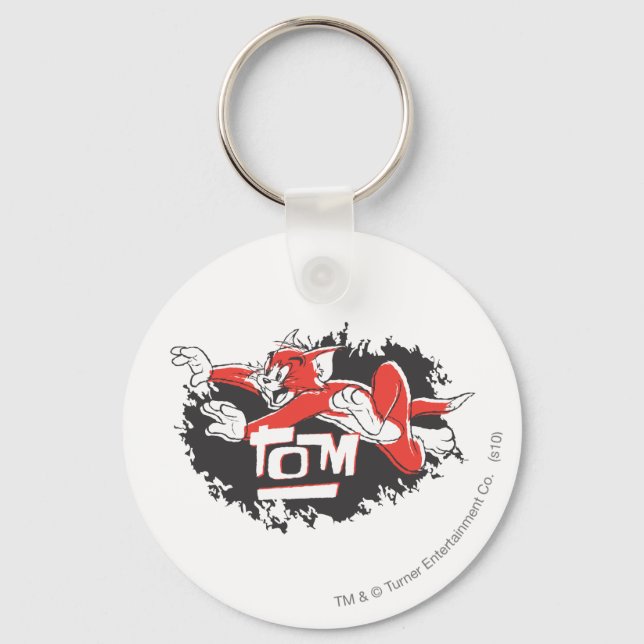 Tom Black and Red Logo Key Ring (Front)