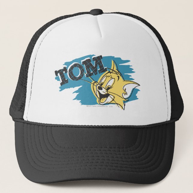Tom Blue and Yellow Logo Trucker Hat (Front)