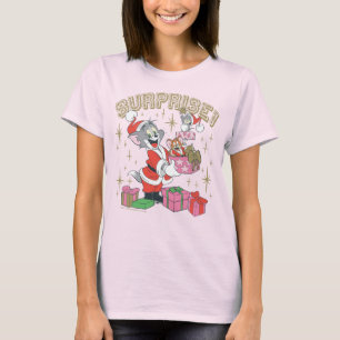 Tom, Jerry, and Nibbles Holiday Surprise T-Shirt