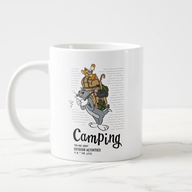 Tom & Jerry Camping Large Coffee Mug (Left)