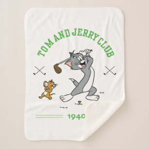 Tom & Jerry Golfing Club 1940 Sherpa Blanket