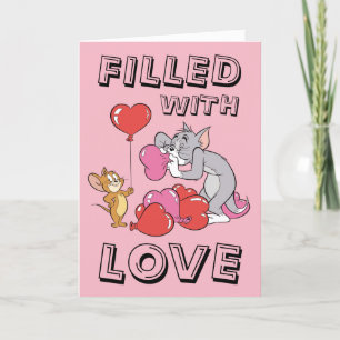 Tom & Jerry Inflate Valentine Heart Balloons Holiday Card