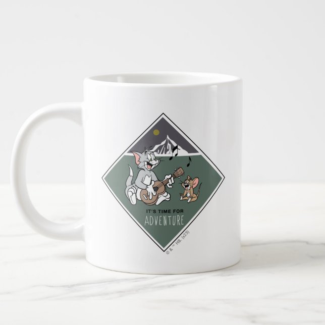 Tom & Jerry "It's Time For Adventure" Large Coffee Mug (Left)