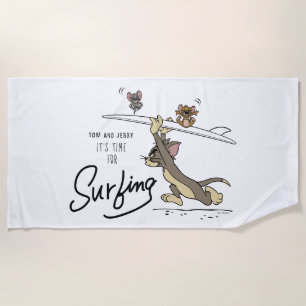 Tom & Jerry "It's Time For Surfing" Beach Towel
