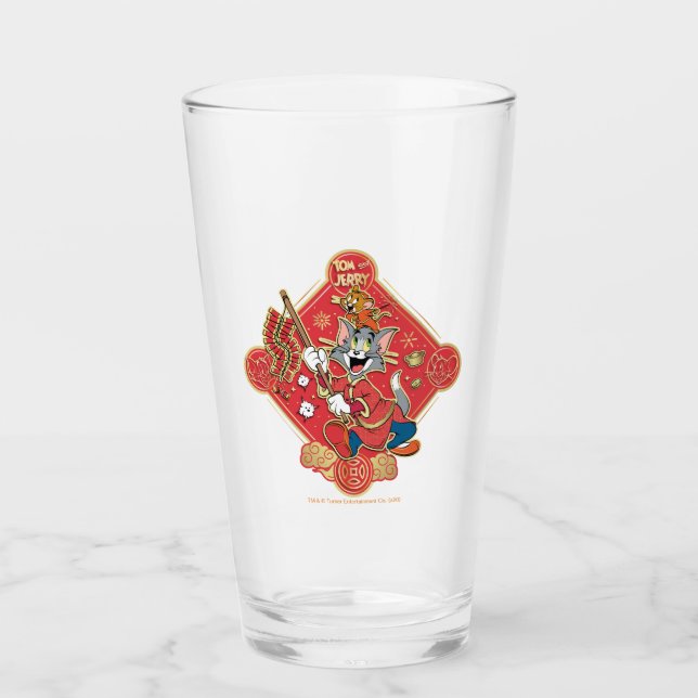 Tom & Jerry Lighting Firecrackers Glass (Front)