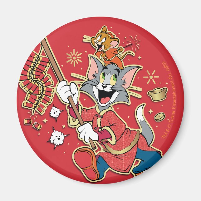 Tom & Jerry Lighting Firecrackers Magnet (Front)