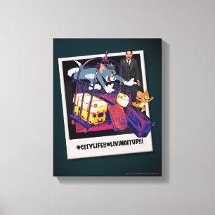 Tom & Jerry Luggage Crash Photograph Canvas Print