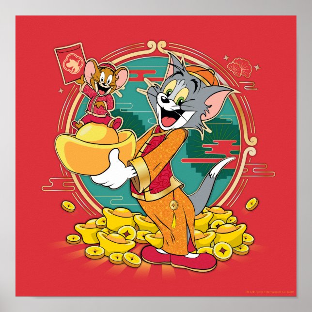 Tom & Jerry New Years Red Envelope Poster (Front)