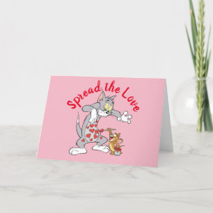 Tom & Jerry Painting Valentine Hearts Holiday Card