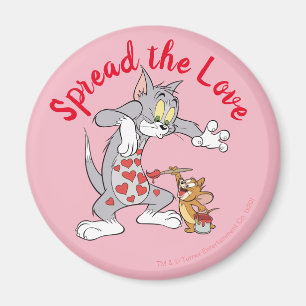 Tom & Jerry Painting Valentine Hearts Magnet