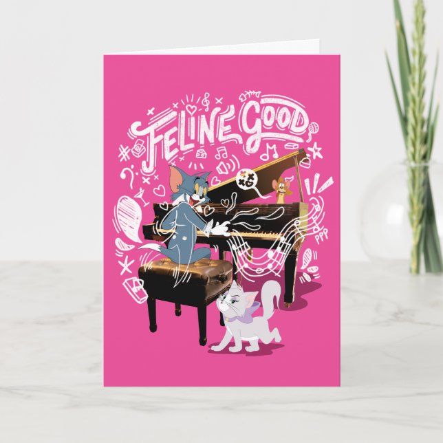Tom & Jerry Play Piano - Feline Good Card (Front)