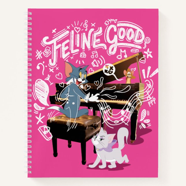 Tom & Jerry Play Piano - Feline Good Notebook (Front)