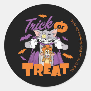 Tom & Jerry   Trick or Treat Classic Round Sticker