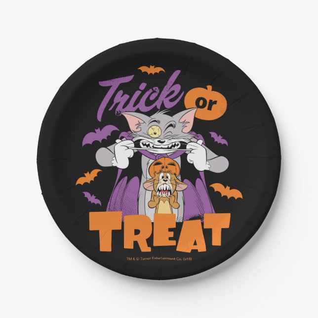 Tom & Jerry | Trick or Treat Paper Plate (Front)