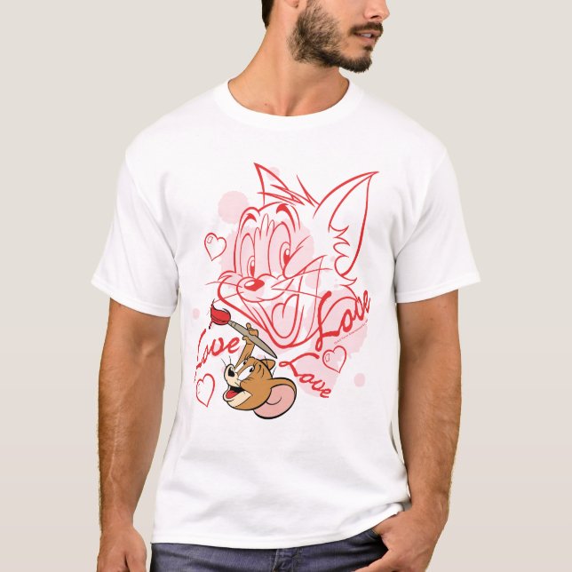 Tom & Jerry Valentine Painting T-Shirt (Front)