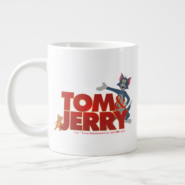 Tom & Jerry With Movie Logo Large Coffee Mug (Left)
