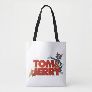 Tom & Jerry With Movie Logo Tote Bag
