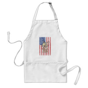 Tom & Jerry With US Flag Standard Apron