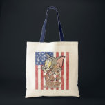 Tom & Jerry With US Flag Tote Bag<br><div class="desc">Tom & Jerry</div>
