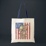 Tom & Jerry With US Flag Tote Bag<br><div class="desc">Tom & Jerry</div>