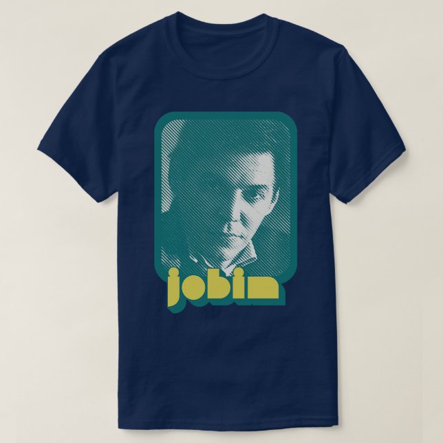 Tom Jobim Retro Style Fan Art Design T-Shirt (Design Front)