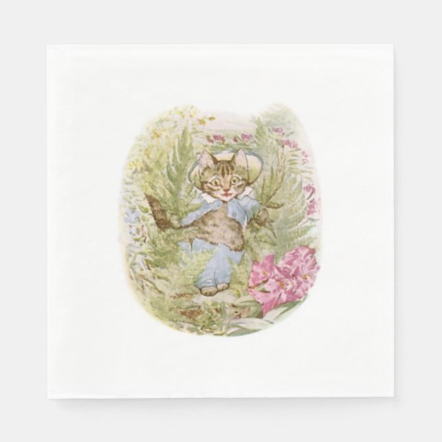 Tom Kitten (Cute Cat Illustration) Beatrix Potter Napkin (Front)