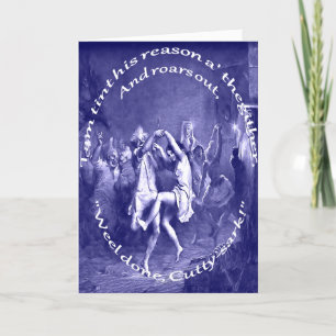 Tom Lost His Reason All Together Burns Night Blue Holiday Card