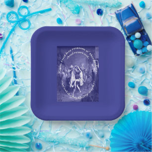 Tom Lost His Reason All Together Burns Night Blue Paper Plate
