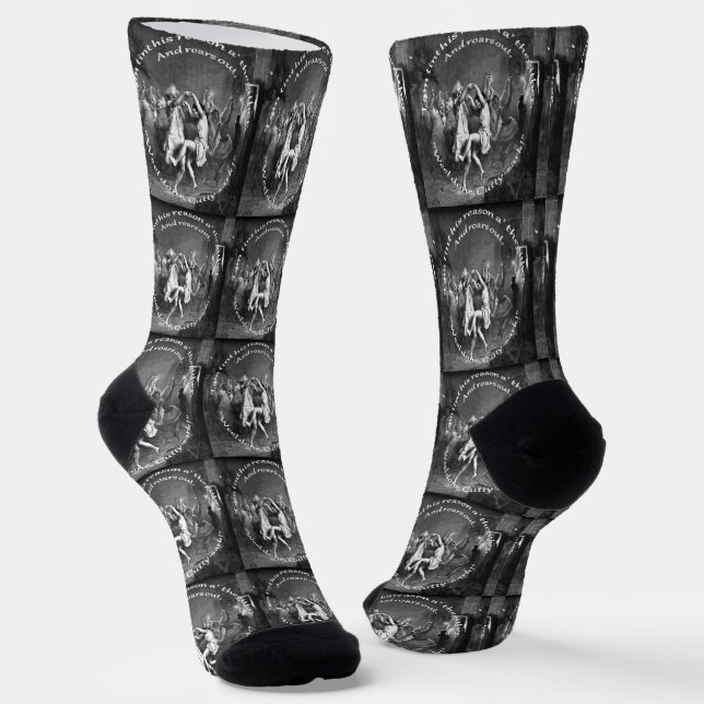 Tom Lost His Reason All Together Burns Night Grey Socks (Angled)