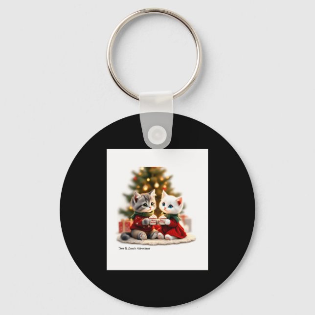 Tom Luna Cozy Christmas Cocoa  Key Ring (Front)