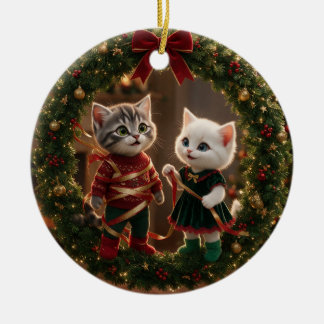 Tom & Luna Merry Christmas Personalised Ornament