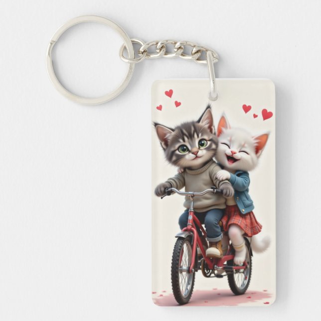 Tom & Luna Valentine Bike Keychain (Front)