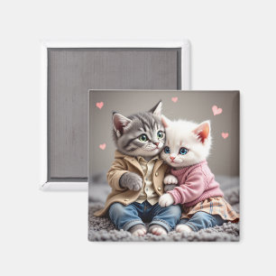 Tom & Luna Valentine Magnet Cute Cat Magnet