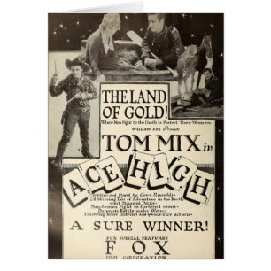Tom Mix Ace High 1918 movie ad card