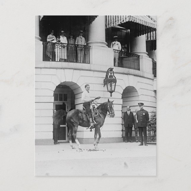 Tom Mix At The White House Postcard (Front)