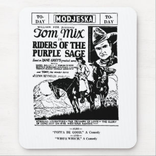 Tom Mix Riders of Purple Sage ad 1925 Mouse Pad