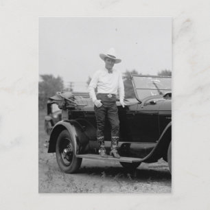 Tom Mix With Car, 5/21/1925 Postcard